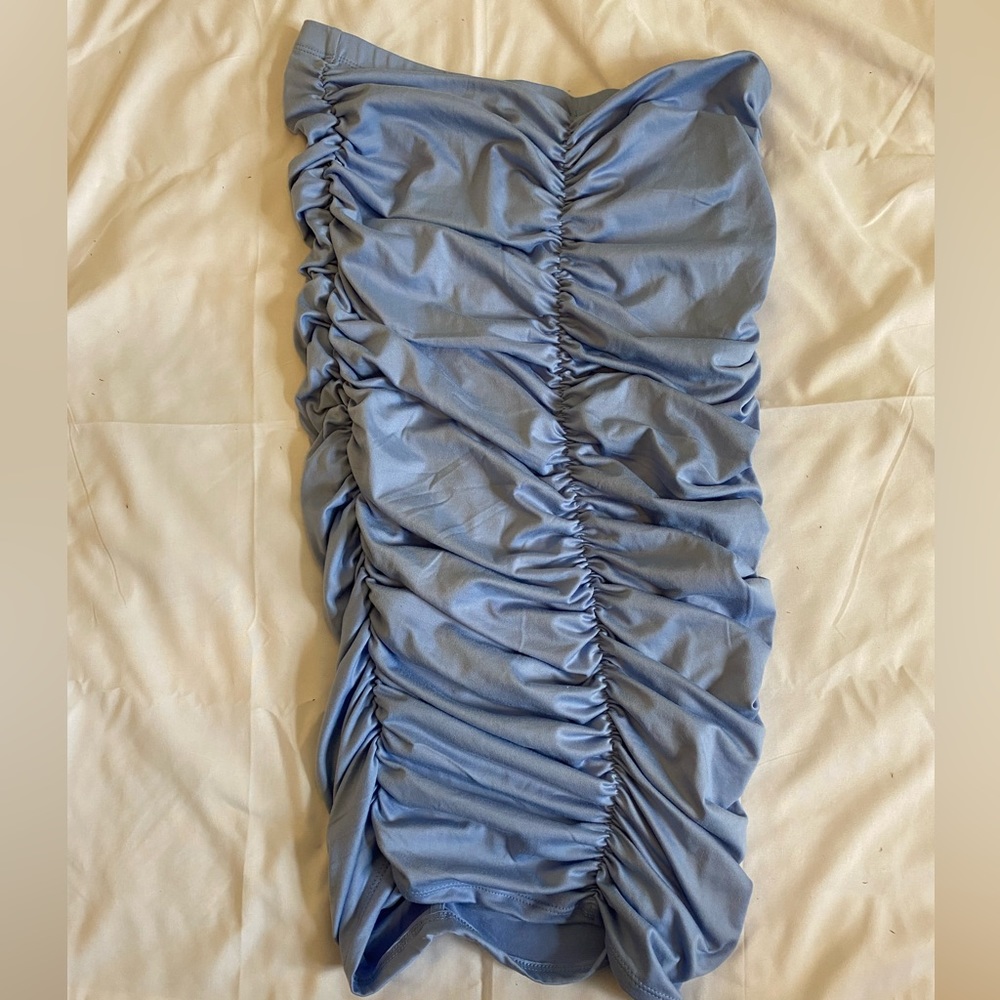 Blue scrunchy dress